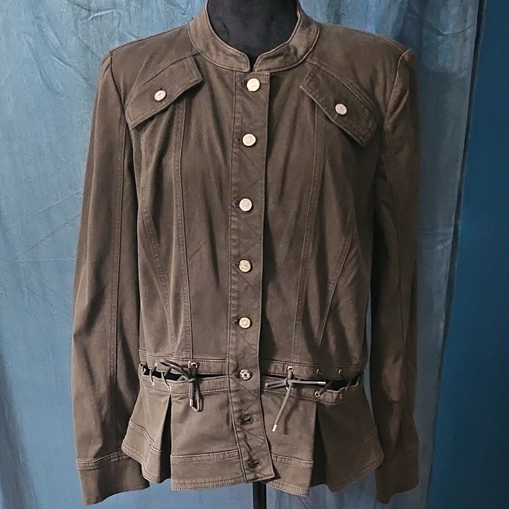 White House Black Market - NWT - Grommet Peplum Jacket - Sergeant - Xl